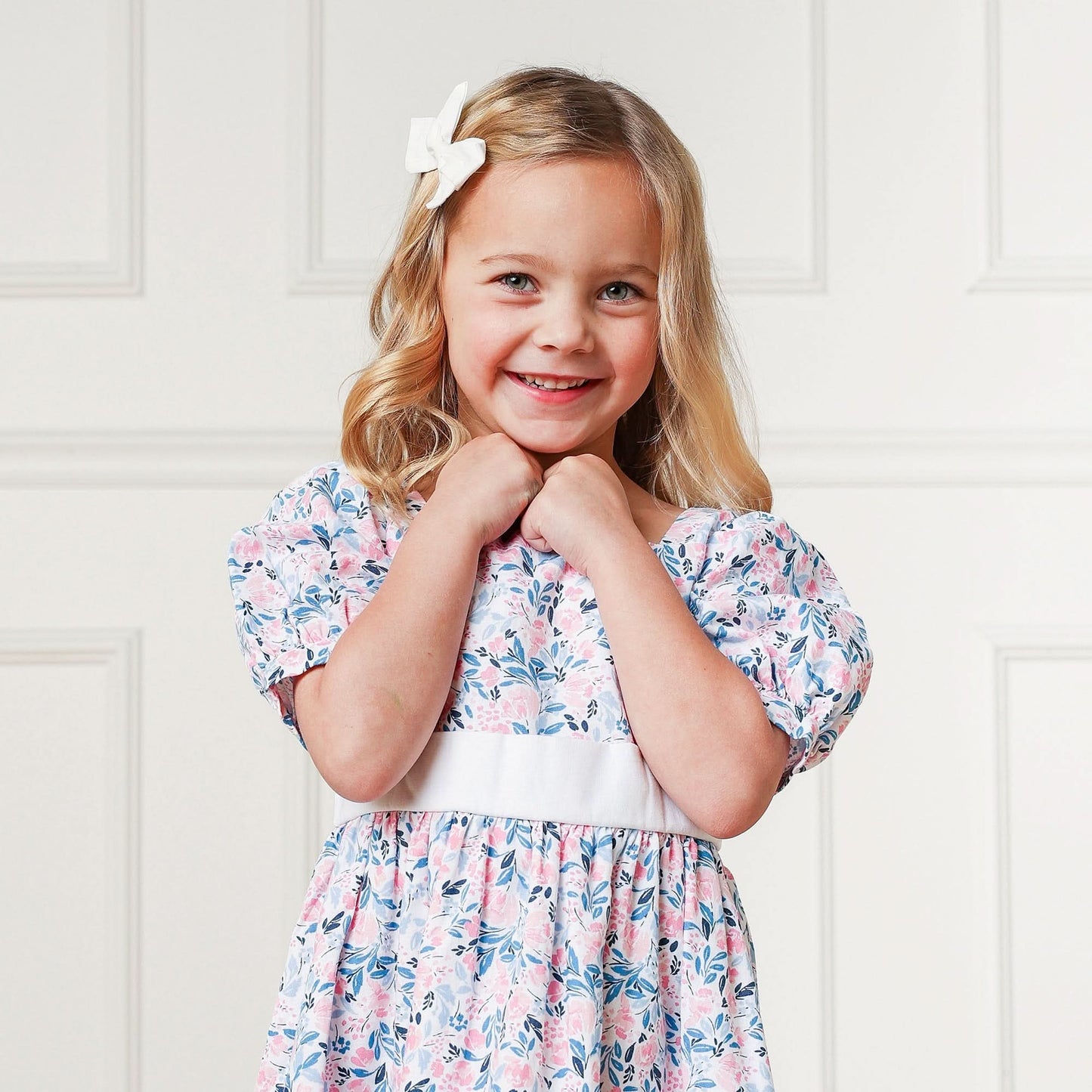 Girls Puff Sleeve Party Dress