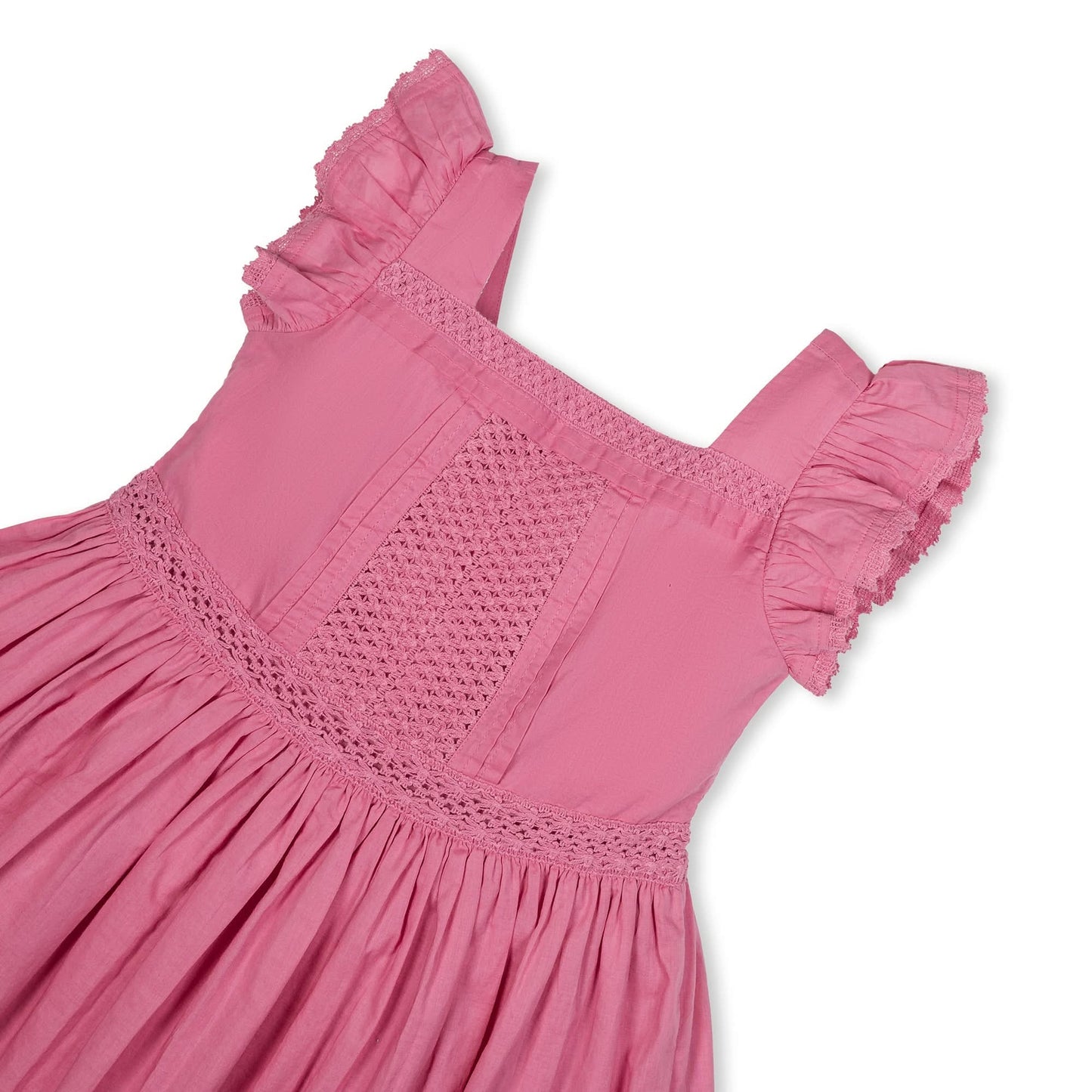 Girls Flutter Sleeve Organic Maxi Dress