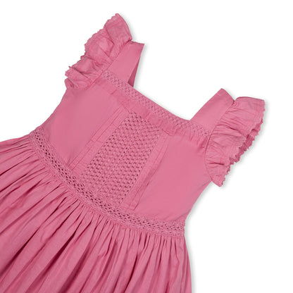 Girls Flutter Sleeve Organic Maxi Dress