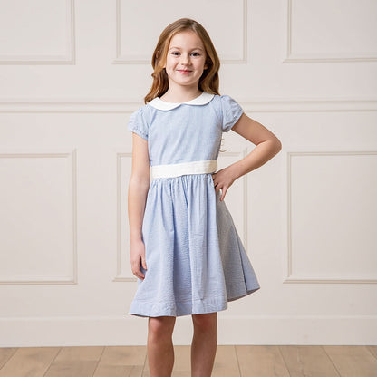 Organic Girls Seersucker Peter Pan Collar Dress