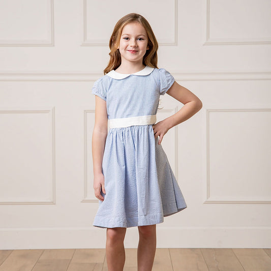 Organic Girls Seersucker Peter Pan Collar Dress