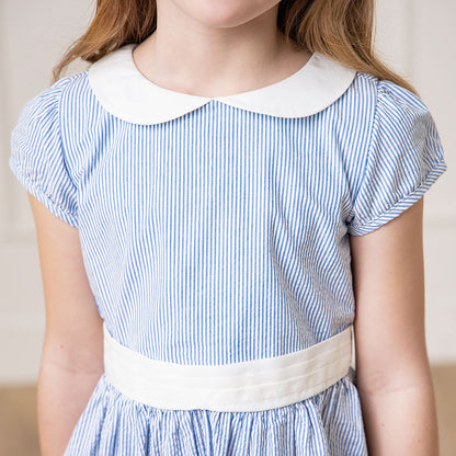 Organic Girls Seersucker Peter Pan Collar Dress