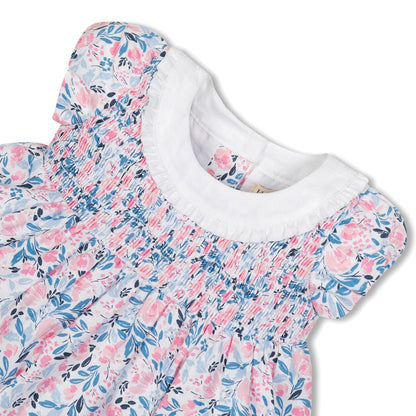 Baby Girl Linen Ruffle Collar Dress