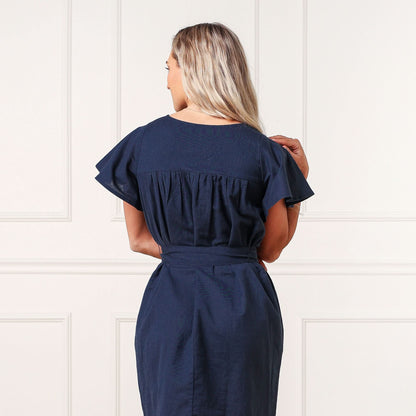 Women's Linen Keyhole Dress