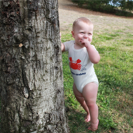 Organic Baby Graphic Bodysuit - A Little Crabby