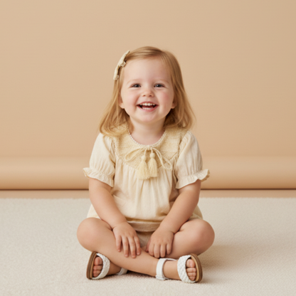Organic Smocked Top & Shorts Set - Butter Yellow