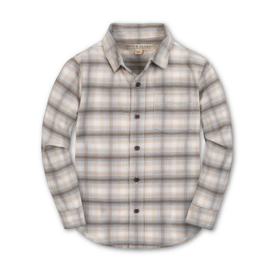 Boys Organic Flannel Plaid Shirt