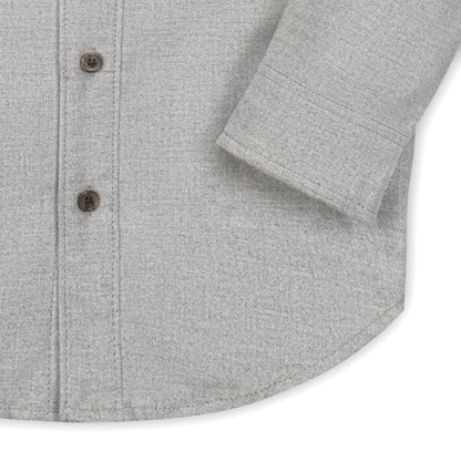 Boys Organic Flannel Shirt with Elbow Patches - Gray