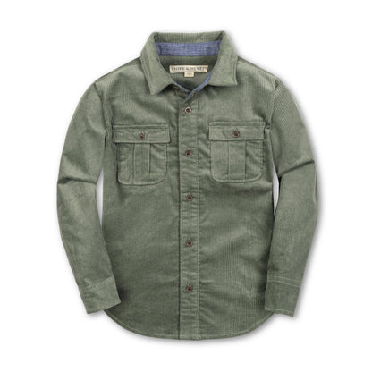 Boys Organic Corduroy Flap Pocket Shirt