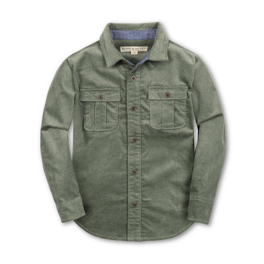 Boys Organic Corduroy Flap Pocket Shirt