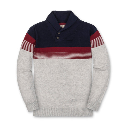 Boys Organic Shawl Collar Sweater