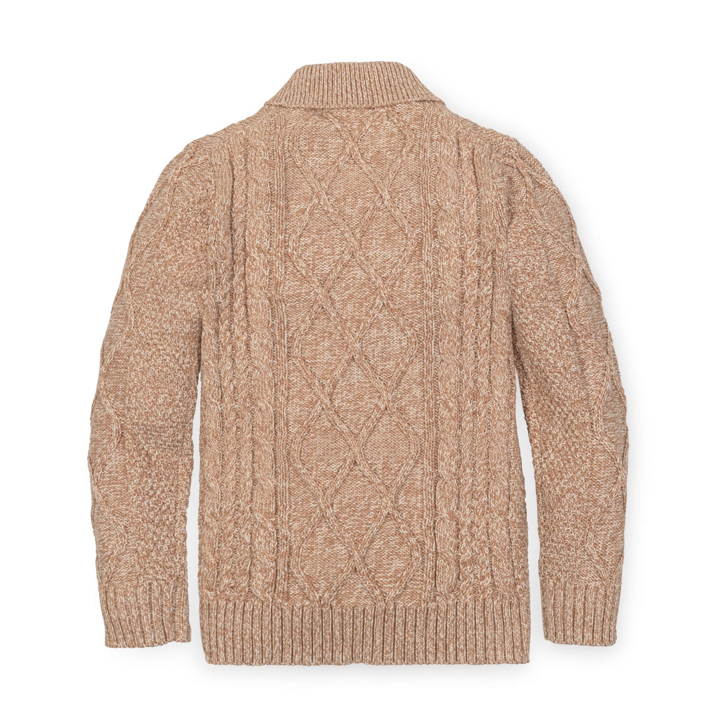 Boys Organic Shawl Collar Cable Sweater