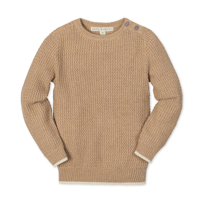 Boys Organic Crewneck Sweater with Buttons