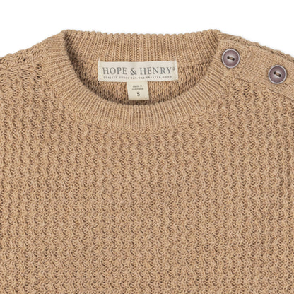 Boys Organic Crewneck Sweater with Buttons