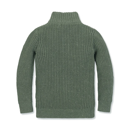 Boys Organic Mock Neck Sweater - Sage