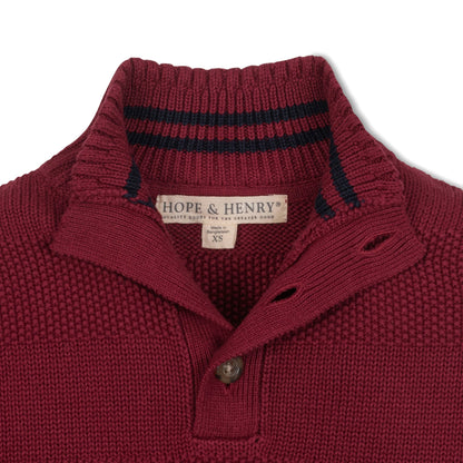 Boys Organic Mock Neck Stripe Sweater