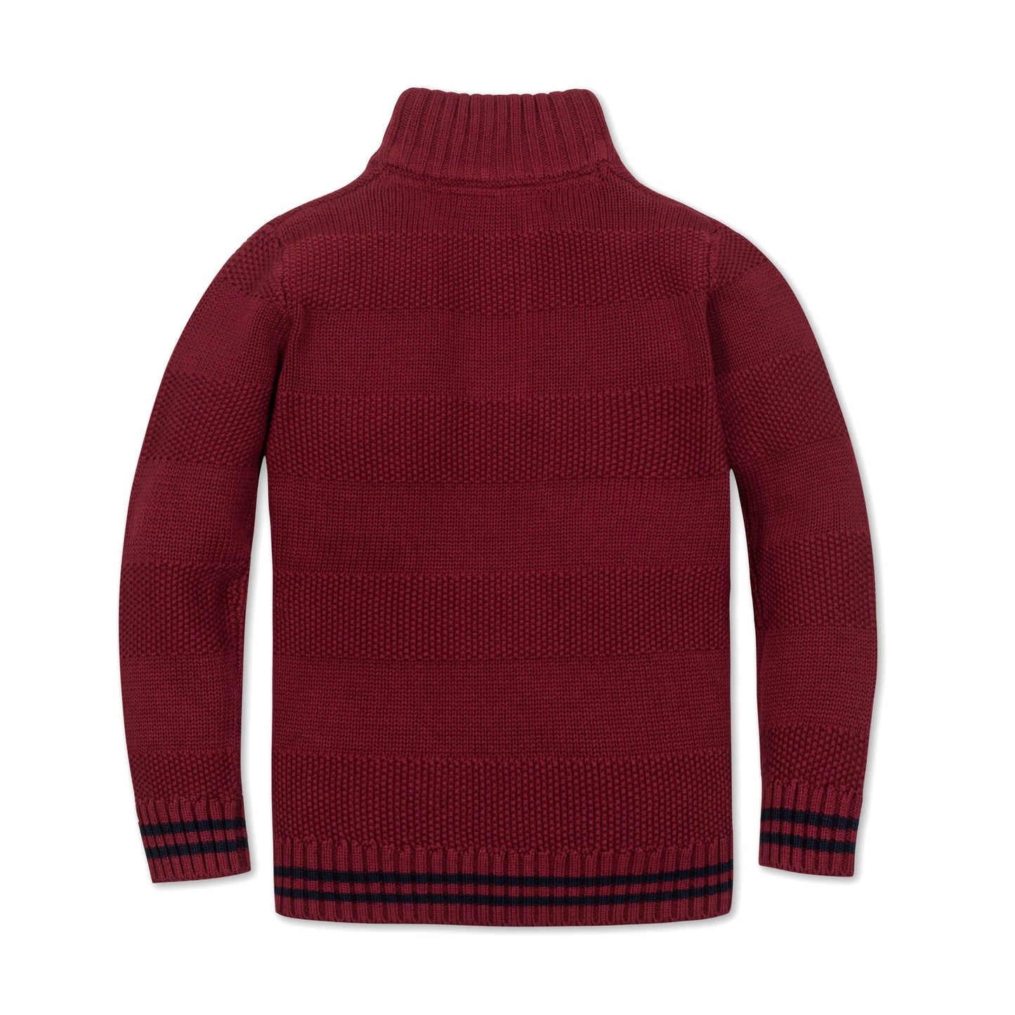 Boys Organic Mock Neck Stripe Sweater