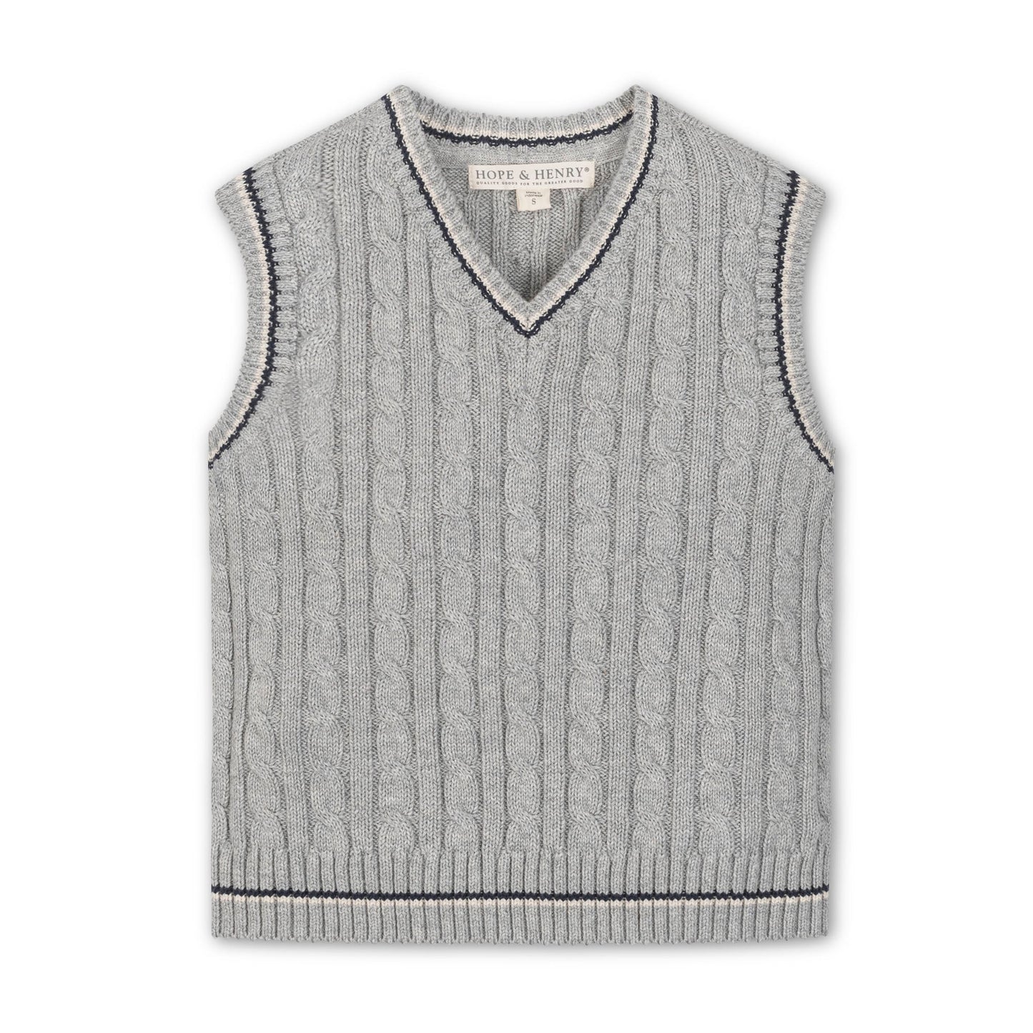 Boys Organic Cable Sweater Vest