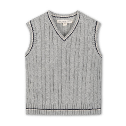 Boys Organic Cable Sweater Vest