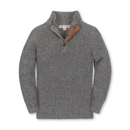 Boys Organic Mock Neck Sweater