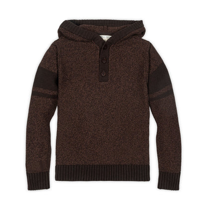 Boys Organic Hooded Henley Sweater