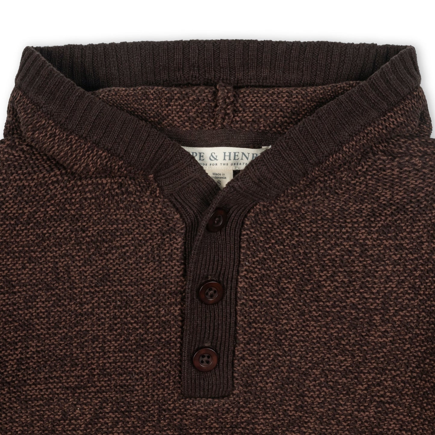 Boys Organic Hooded Henley Sweater