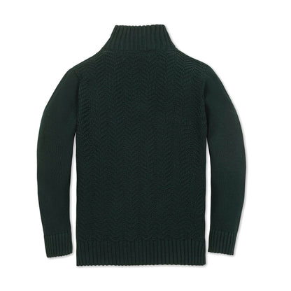 Boys Organic Half Zip Cable Sweater