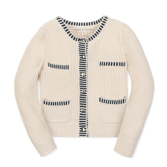 Organic Girls Puff Sleeve Cardigan