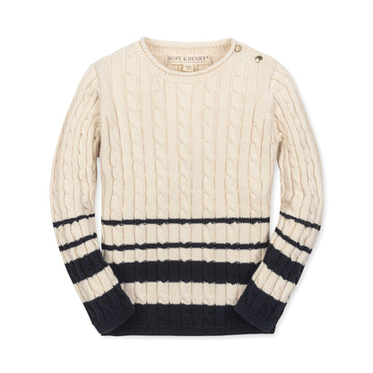 Girls Organic Roll Neck Sweater - Ivory