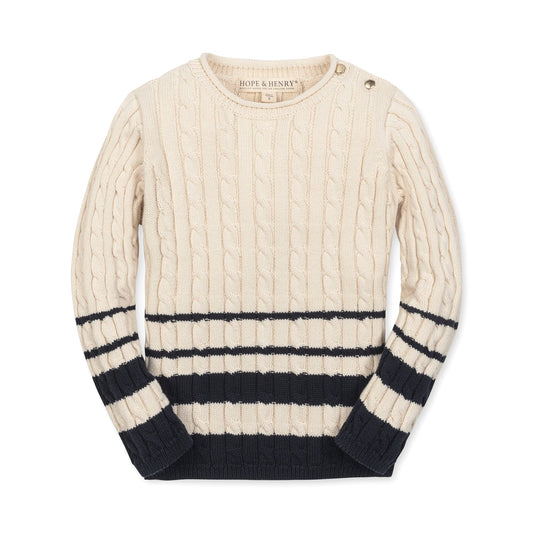 Girls Organic Roll Neck Sweater - Ivory