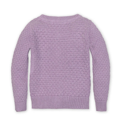 Girls Organic Textured Cardigan - Lavender