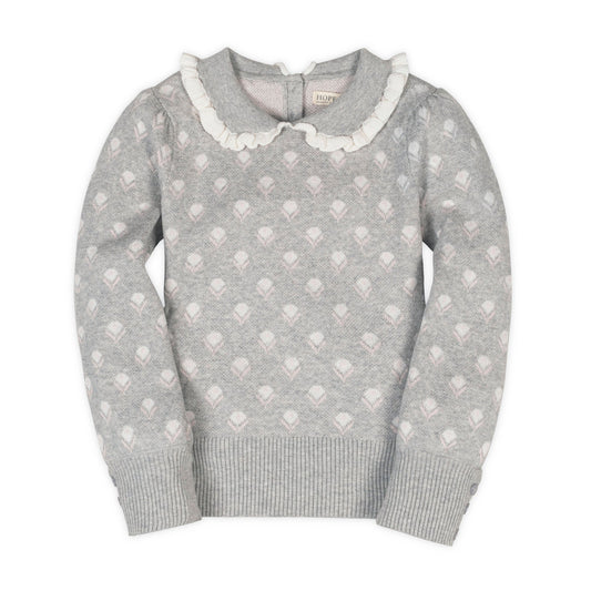 Girls Organic Peter Pan Collar Sweater