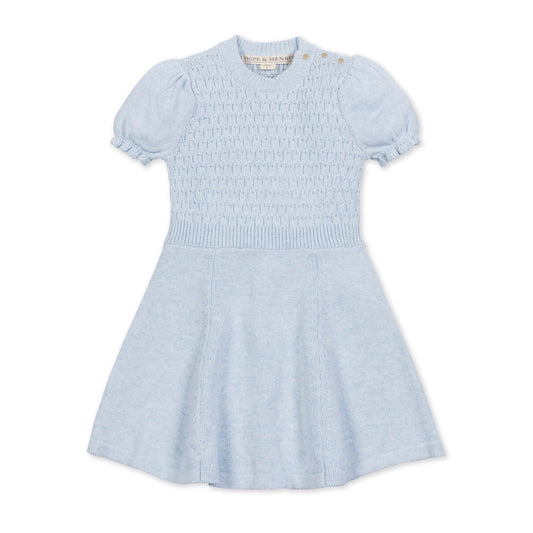 Girls Organic Puff Sleeve Sweater Dress