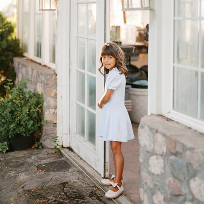 Girls Organic Puff Sleeve Sweater Dress