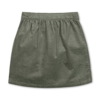 Girls Organic Corduroy Button Front Skirt