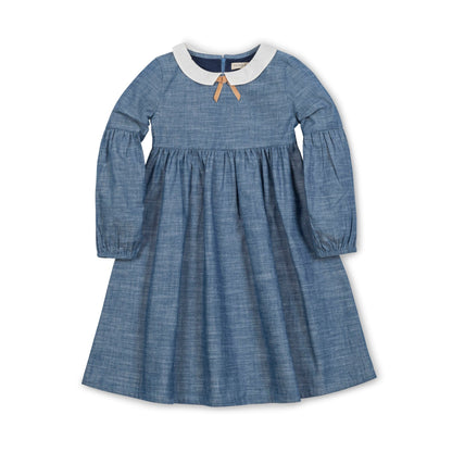 Girls Organic Chambray Empire Dress