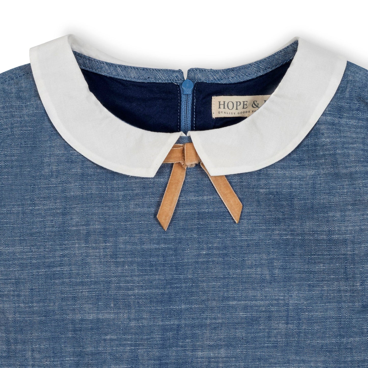Girls Organic Chambray Empire Dress
