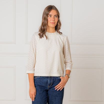 Women's Organic Ruffle Neck Top