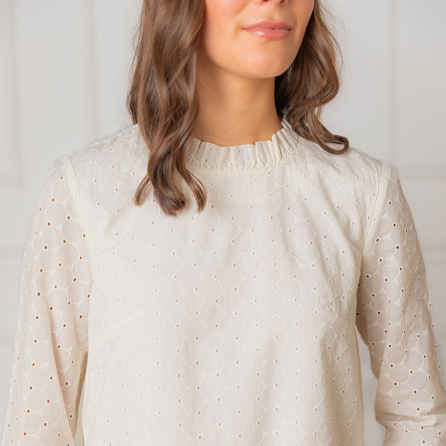 Women's Organic Ruffle Neck Top