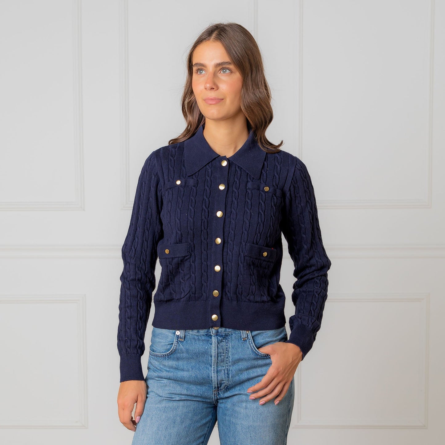 Women's Organic Collared Cardigan