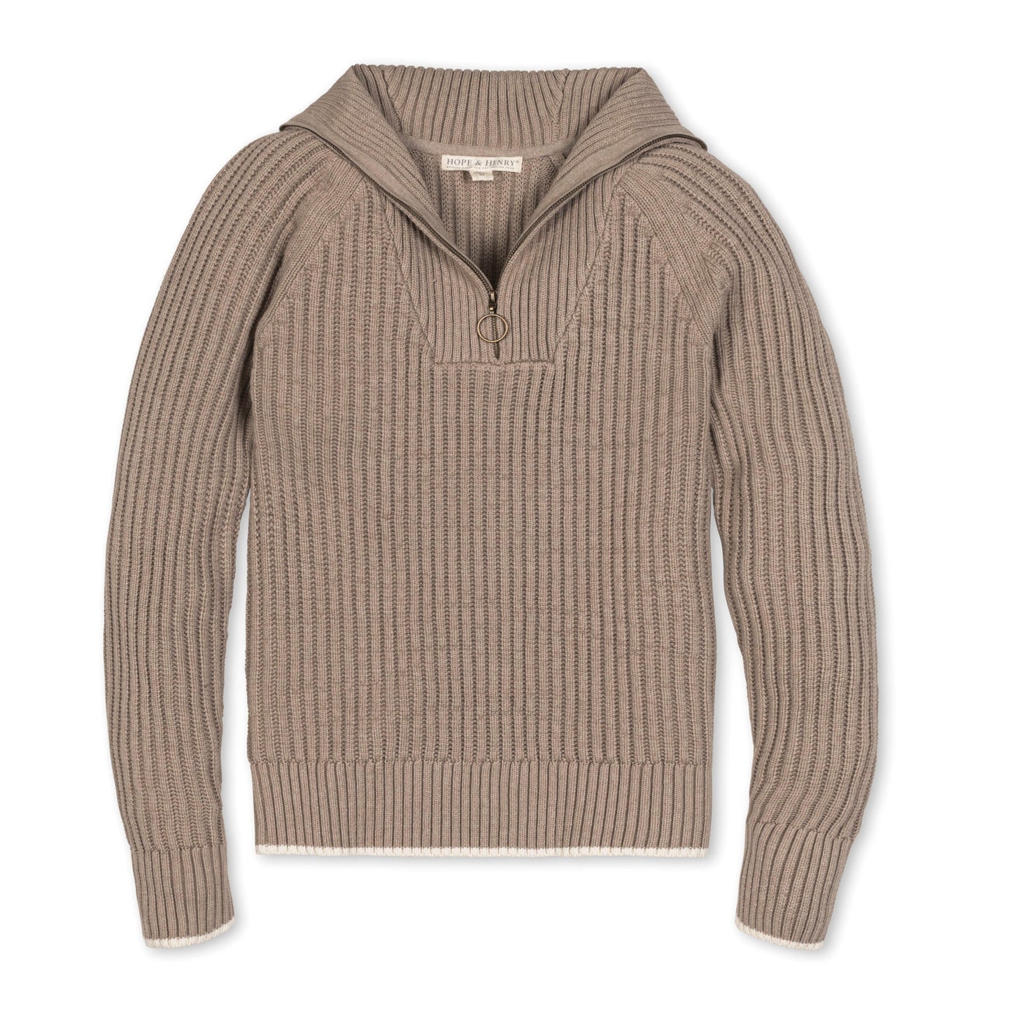 Women's Organic Raglan Half Zip Sweater