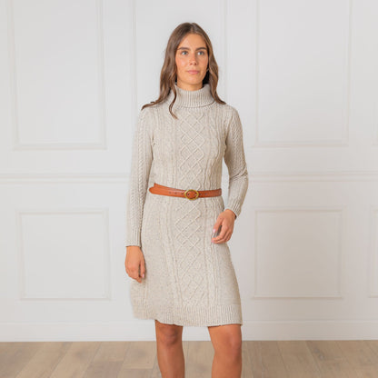Women's Organic Cable Sweater Dress