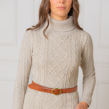 Women's Organic Cable Sweater Dress