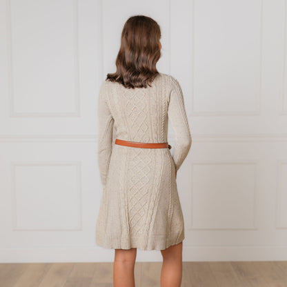 Women's Organic Cable Sweater Dress