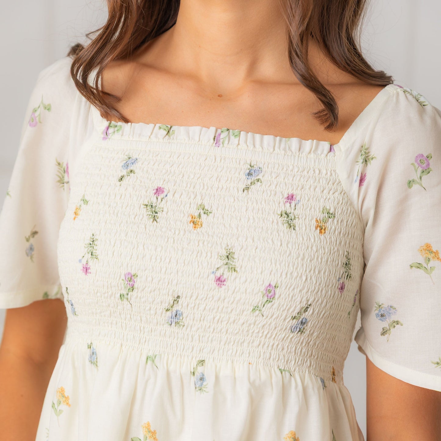 Women's Organic Bell Sleeve Smocked Dress