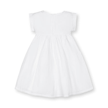 Organic Seersucker White Empire Waist Dress