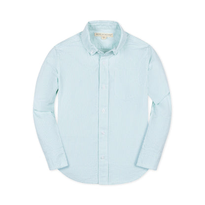 Boys Organic Seersucker Shirt - Mint