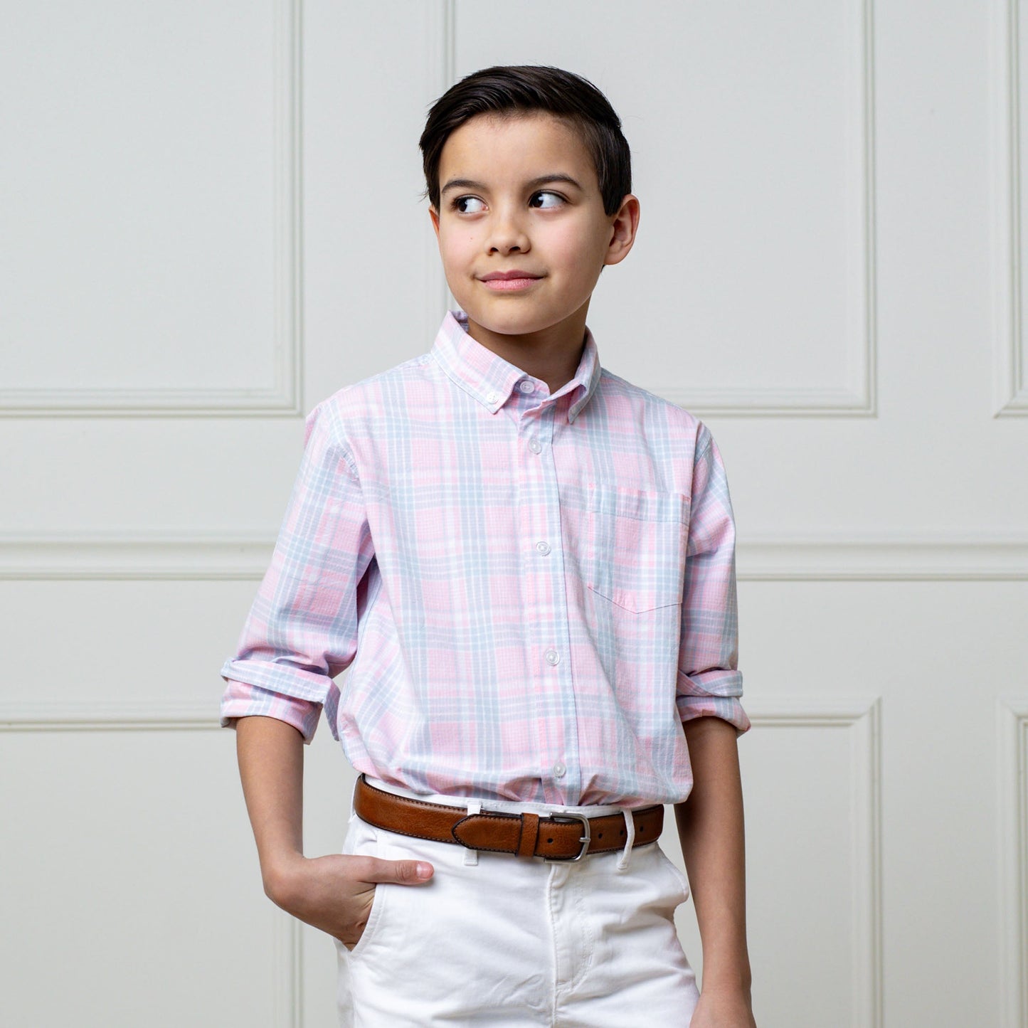 Boys Organic Stretch Poplin Shirt