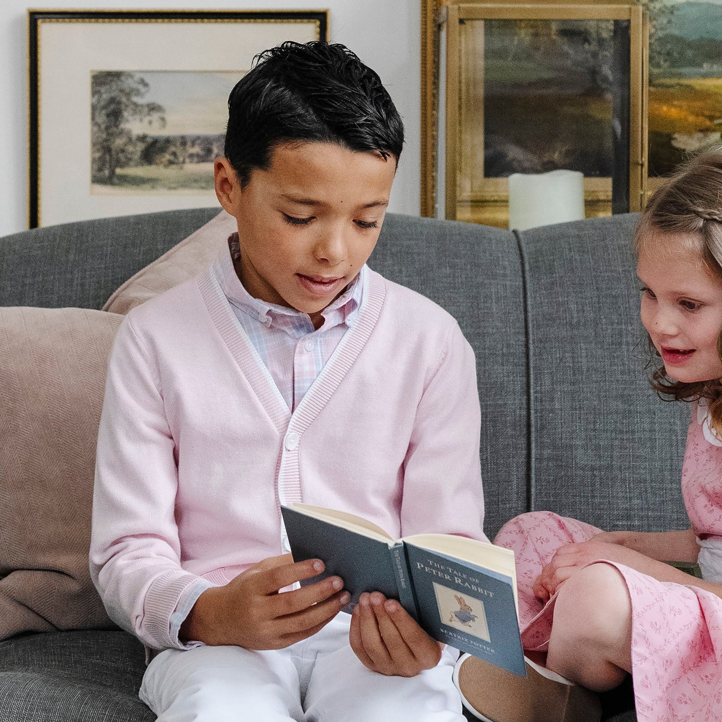 Boys Organic Tipped Cardigan