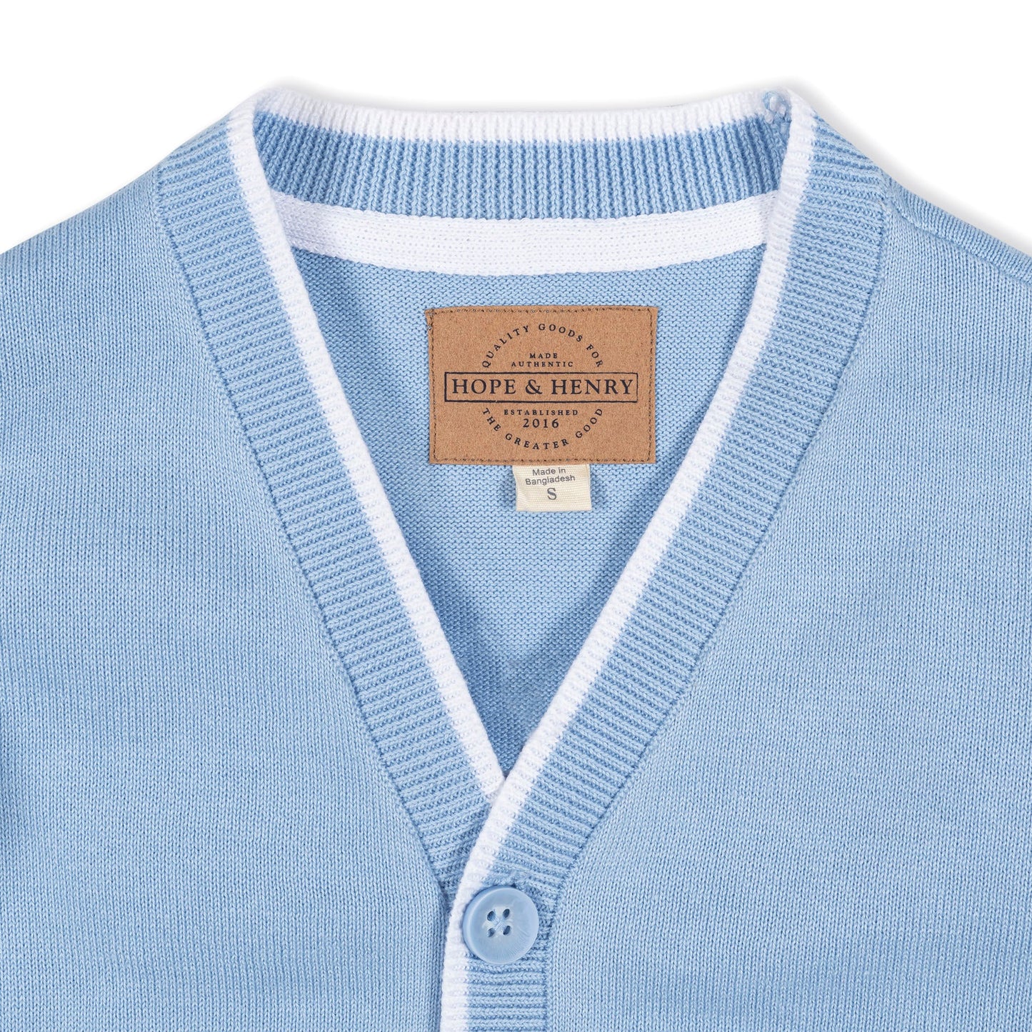 Baby Boy Organic Tipped Blue Cardigan